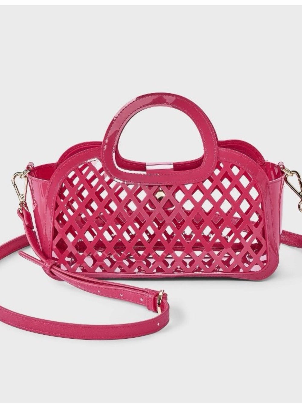 a new day Hot Pink Lattice Crossbody Bag